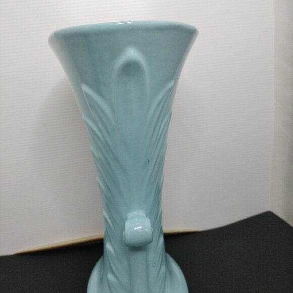 Vintage Abingdon USA Turquoise 10.5”x7" Vase Art Deco - Picture 8 of 14